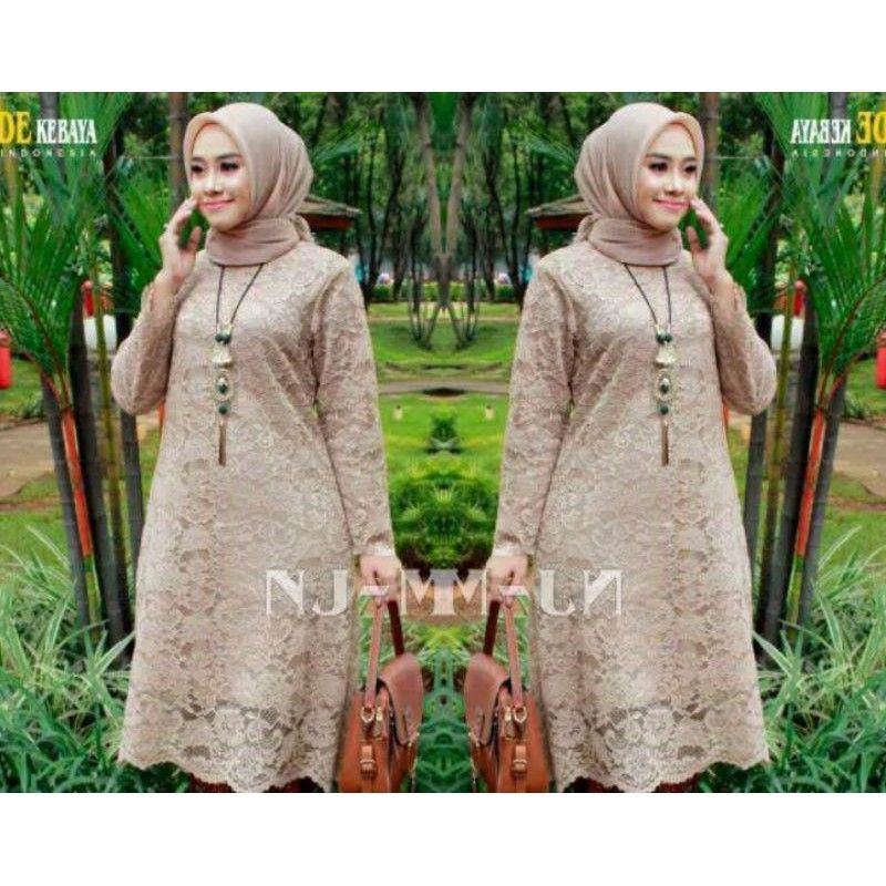 stelan tunik brokat panjang /kebaya kekinian/kebaya brokat