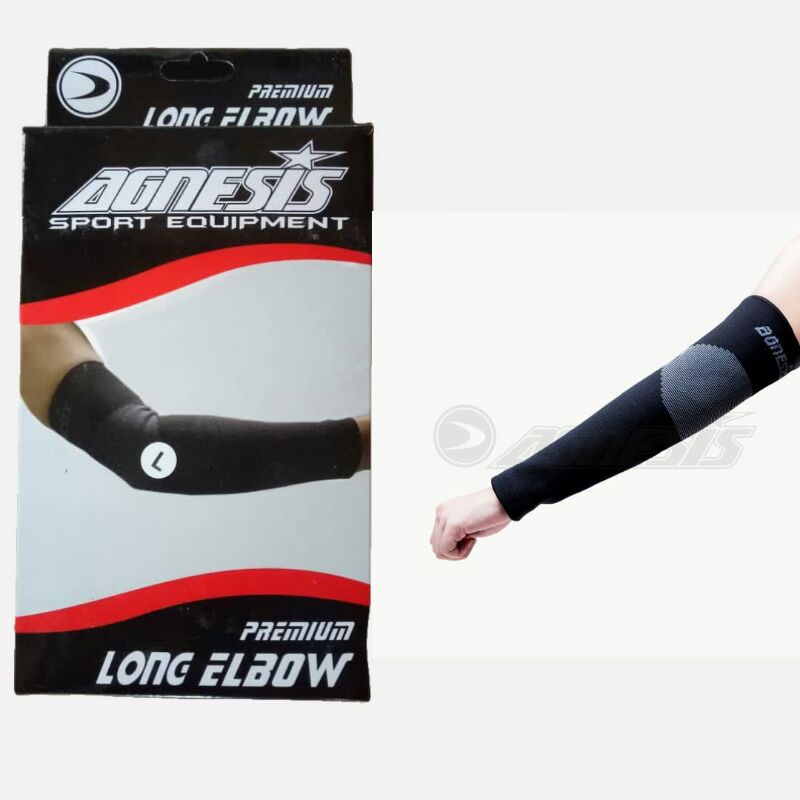 Deker Long Elbow Agnesis Original Deker Pelindung Siku Tangan Panjang Warna Hitam Ukuran Dewasa Deke