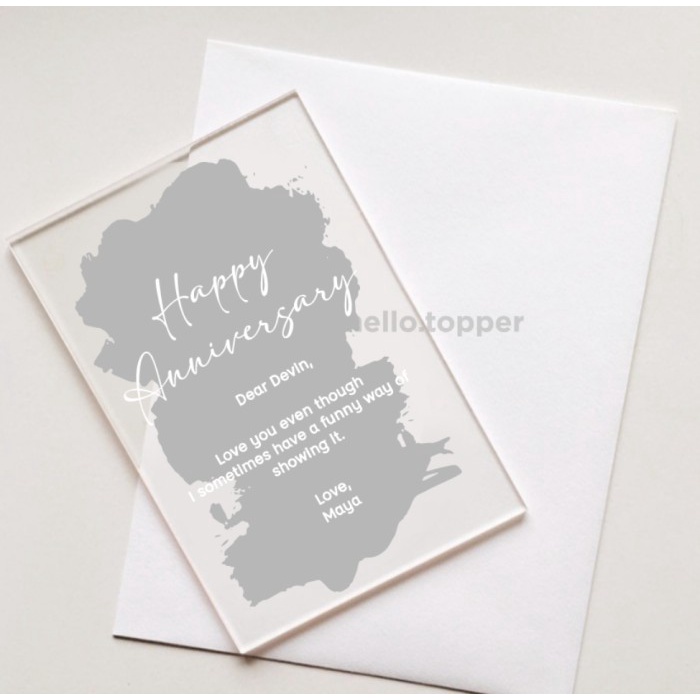 

Custom Acrylic Kartu Anniversary Brush| Kartu Ucapan Akrilik Valentine Elegan