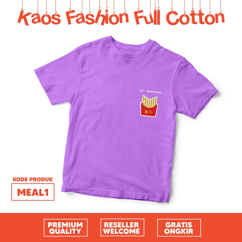 [DEWASA] Kaos BTS meal cotton combed 30s premium soft quality distro wanita perempuan cewek