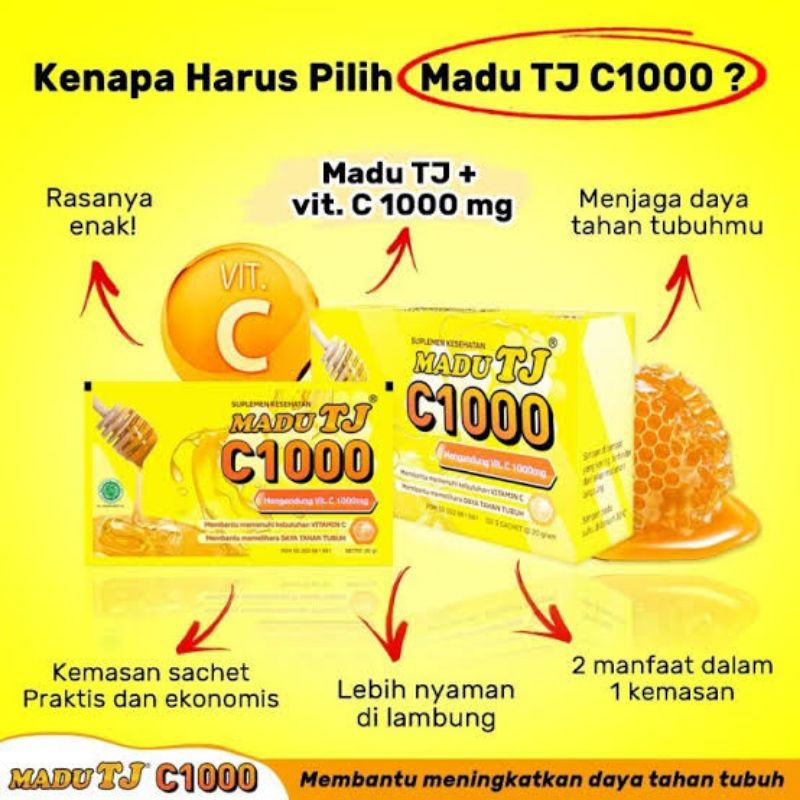 madu Tj C 1000  (5 sachet @ 20gr) | c 1000 | madu Tj