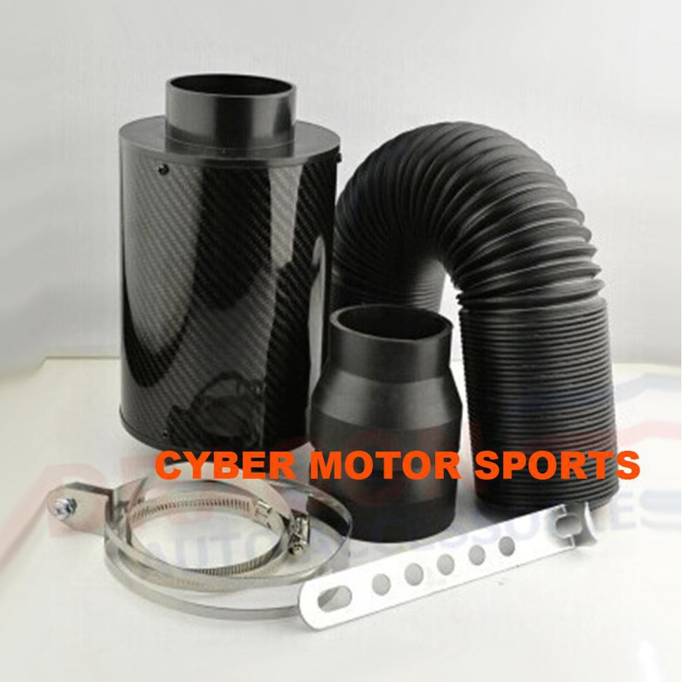 E0919 Carbon Air Intake Set. Filter Udara Carbon Termasuk Slang Dan Braket. Tanpa Turbo Ventilator.