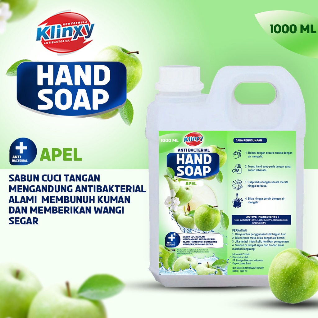 KLINXY Sabun Cuci Tangan / Hand Wash / Hand Soap Anti Bakteri 1 Liter