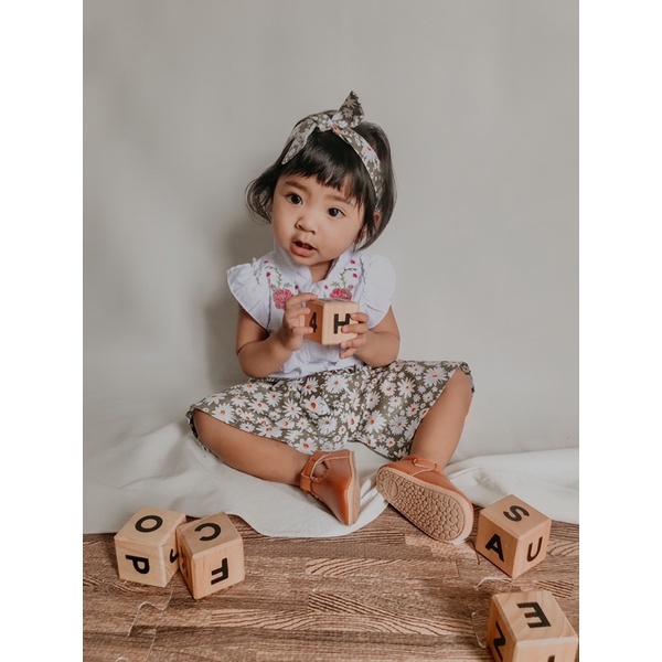 setelan kemeja anak perempuan 1 2 3 tahun newborn 6 12 bulan ruffle ALLYSA NADIA shirt set setelan balita shirt set