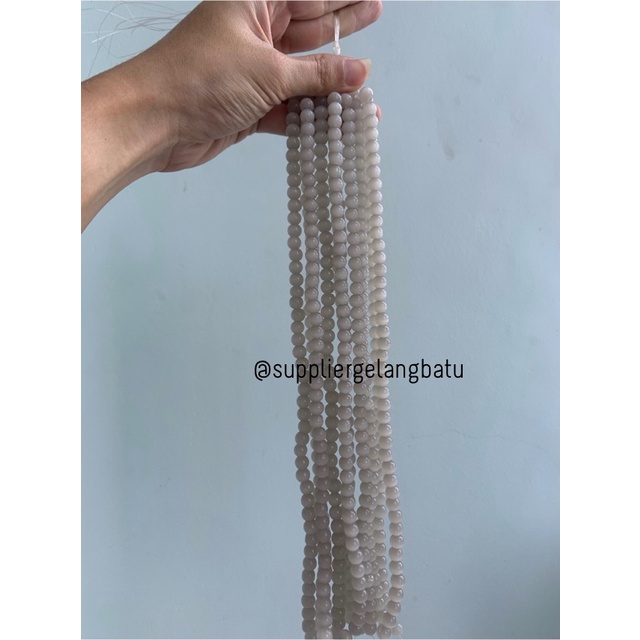 batu renceng kalung Gelang GREY cat eye 8mm mata kucing akik abu abu