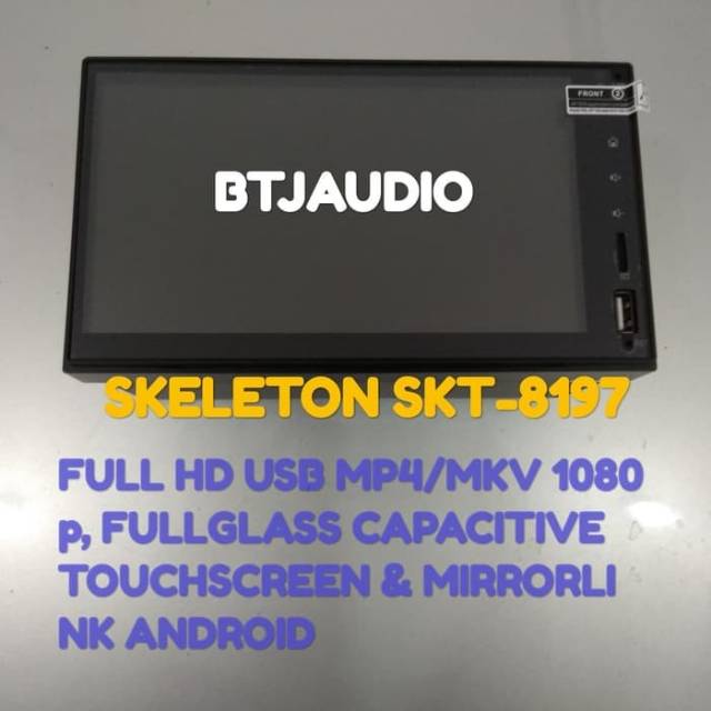 HEAD UNIT TAPE MOBIL DOUBLE DIN DECKLESS SKELETON MIRRORLINK ANDROID,USB MP4 MKV,FULLGLASS PANEL