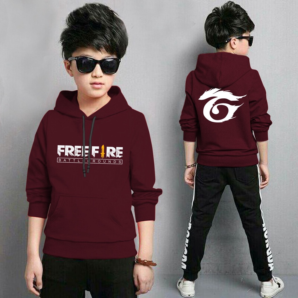 Jaket Anak Laki Laki/Jaket Anak Terbaru/Hoodie Anak Garena Anak Gaming Bahan Fleece Tebal 4-11 TAHUN