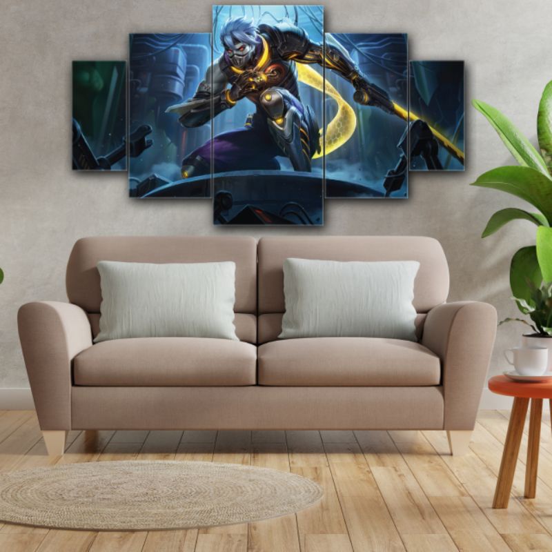 Hiasan Dinding poster kayu sambung mobile legends Hayabusa Starlight