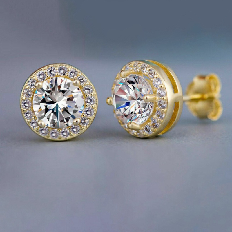 Fancyqube Anting Stud 925 Silver Cubic Zircon Gaya Elegan Untuk Hadiah Pernikahan Wanita