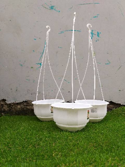 Pot bunga gantung gardenia no.08 lionstar 22cm warna putih keramik