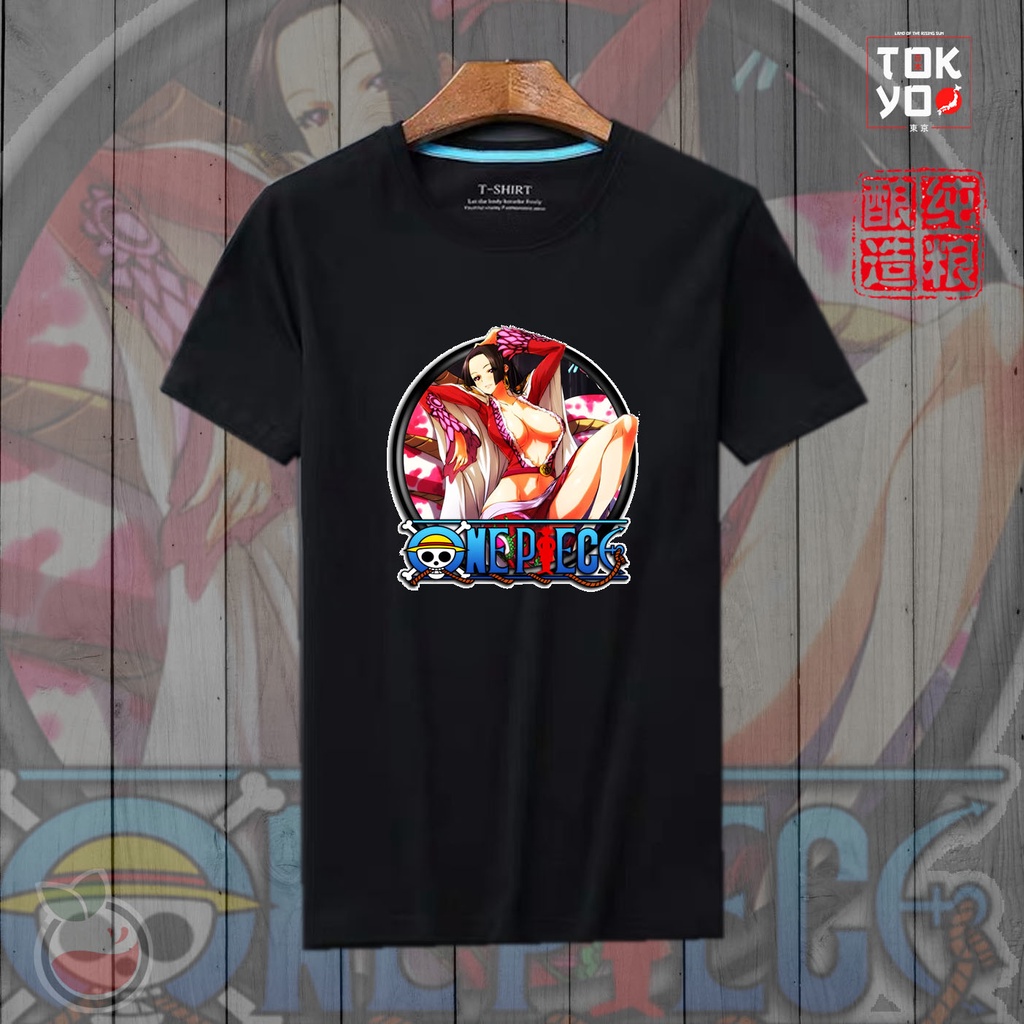 Lilipop Kaos Tshirt  Pria One Piece Luffy Baju Distro Basic Lengan Pendek Cowok Kasual