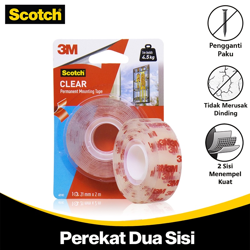 

3M Scotch Perekat 2 Sisi Double Tape 21 mm x 2 m VHB Permanent Mounting Tape Indoor Outdoor UV Resi