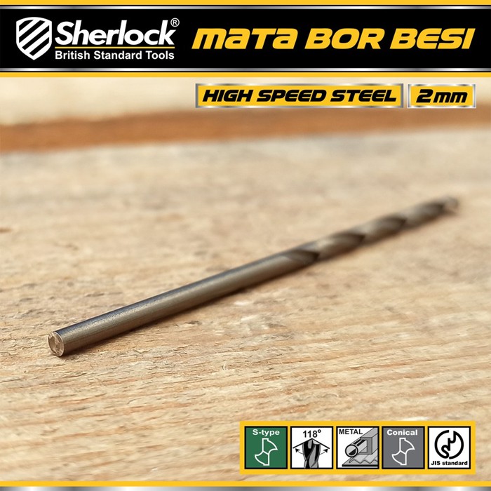 Mata Bor Besi 2 mm / Sherlock JIS Standard High Speed Steel Cobalt (1 Pcs)