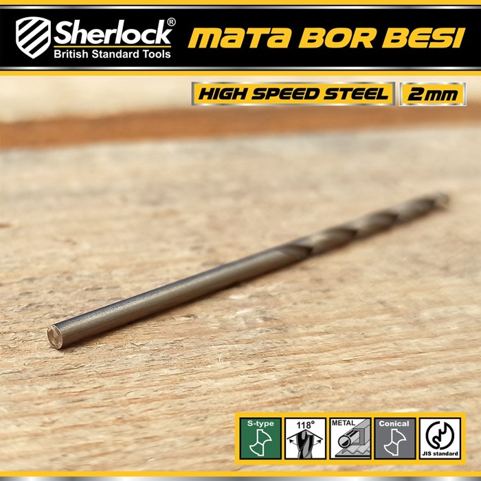 Mata Bor Besi 2 mm / Sherlock JIS Standard High Speed Steel Cobalt (1 Pcs)