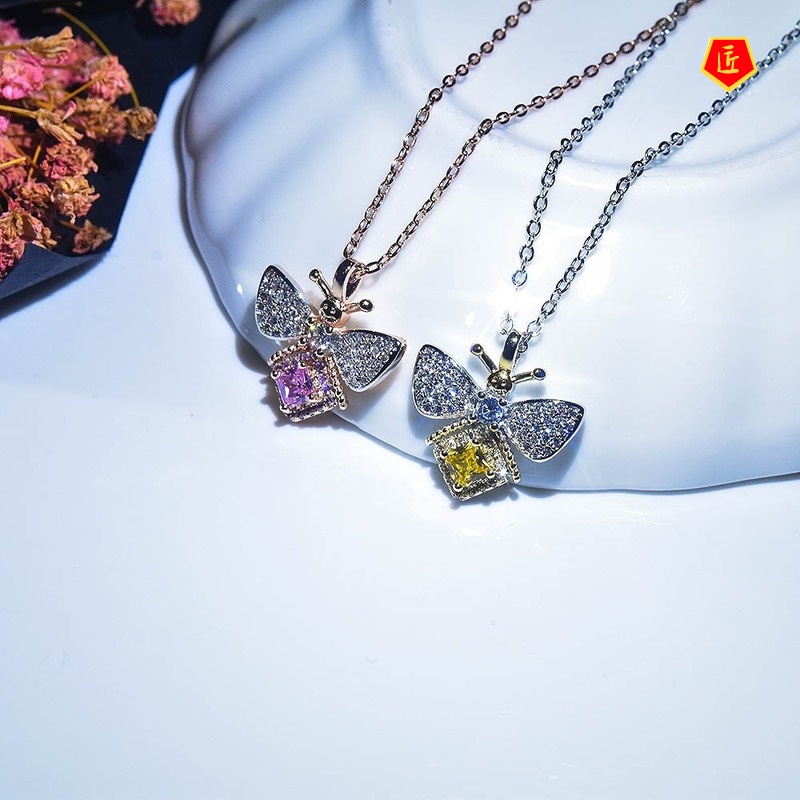 [Ready Stock]Ins Diamond Bee Retro Sexy Pendant Exquisite Necklace