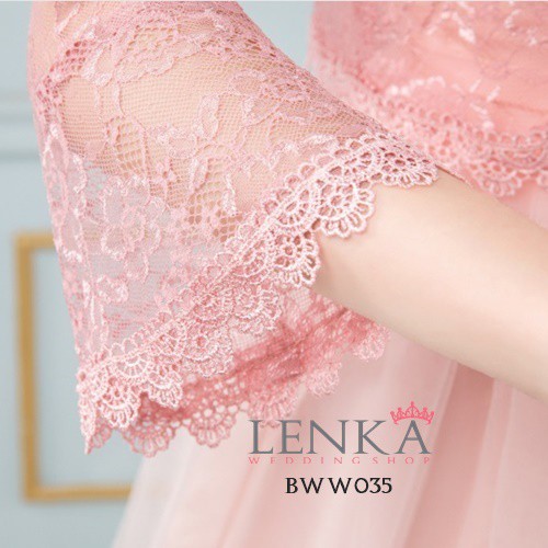 LENKA BOLERO PENGANTIN WANITA BROKAT LENGAN PANJANG SALEM BWW035
