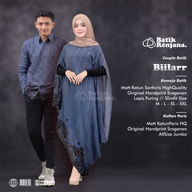 couple (sarimbit) kaftan motif batik solo ORI bahan paris premium ukuran fit JUMBO