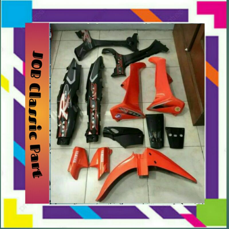 COVER BODY BODI FULL SET FIZ R WARNA ORANGE HITAM