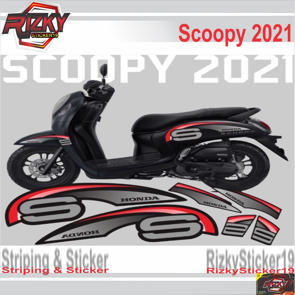 Striping Scoopy 2021 Variasi Stiker Motor Honda Scoopy 2021 Lis Cover Lis Body Motor