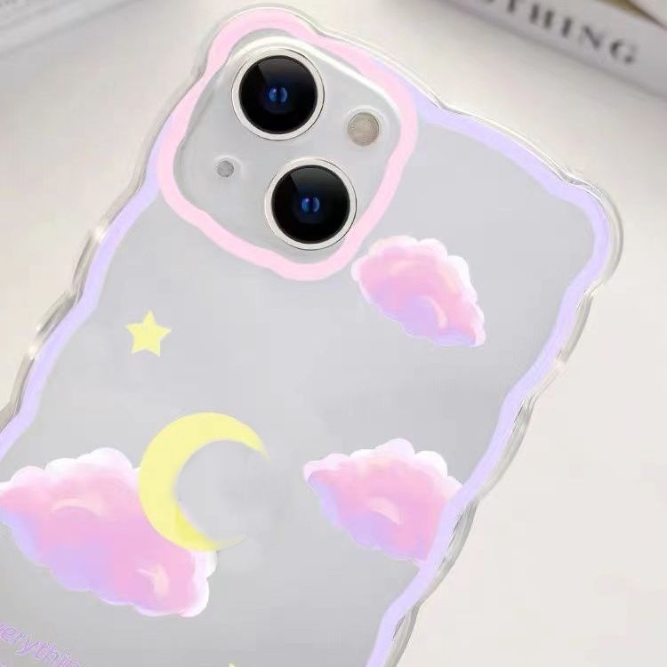 Soft Case Silikon TPU Transparan Desain Moonlight Untuk IPhone 13 12 Mini 11 Pro X XR XS Max Se20 6 6S 7 8 Plus