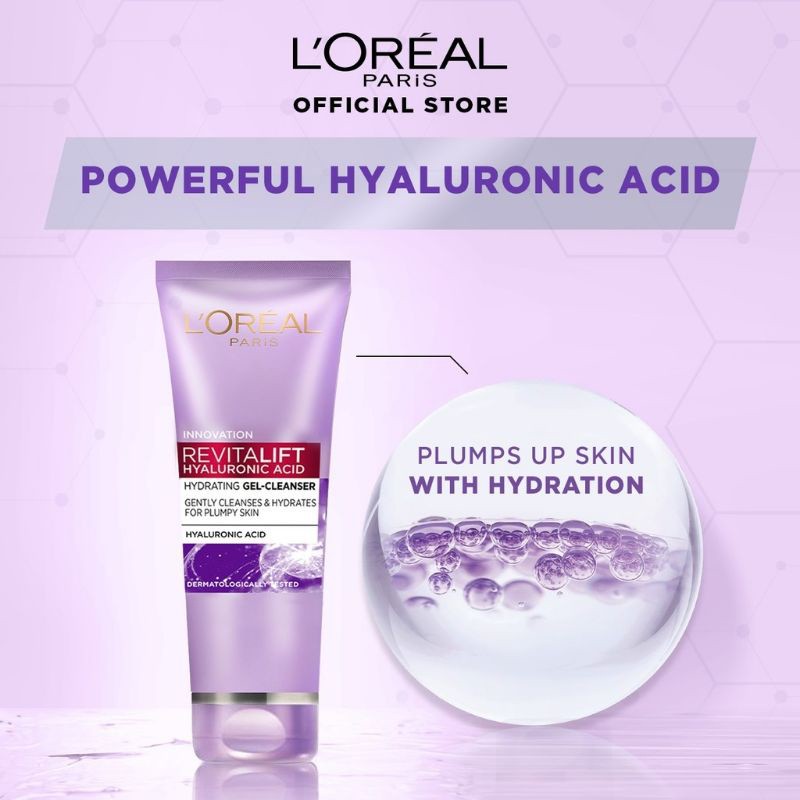 BARU! LOREAL PARIS HYALURONIC ACID HYDRATING GEL CLEANSER-100ML