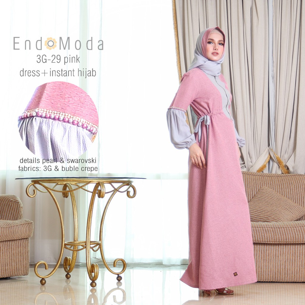 EndoModa 3G29 Dress Wanita Hijab Terbaru Baju Muslim Panjang Gamis