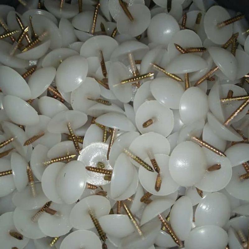 Paku Rotan Plastik Putih Payung Bakpao Ulir (skrip alas kaki kursi/bangku/meja)