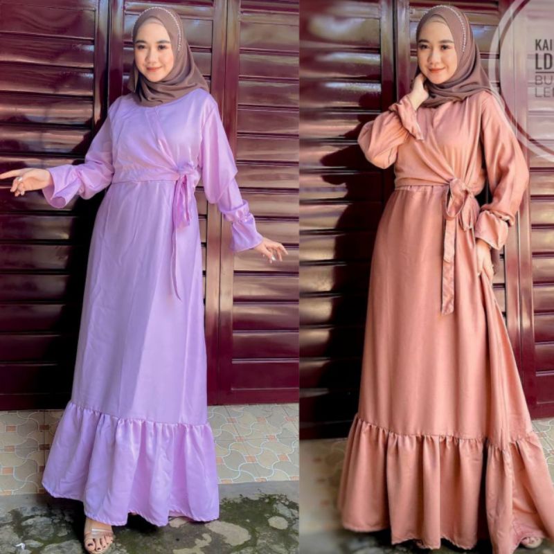 gamis original dress maxmara luxury premium busui/ seragaman lebaran/dress polos/nagishop