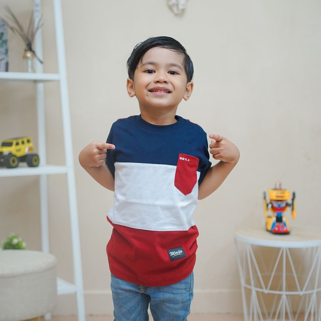 Kaos Anak Laki - laki Premium Original Premium Branded | Mevla Kids - Sakha Navy