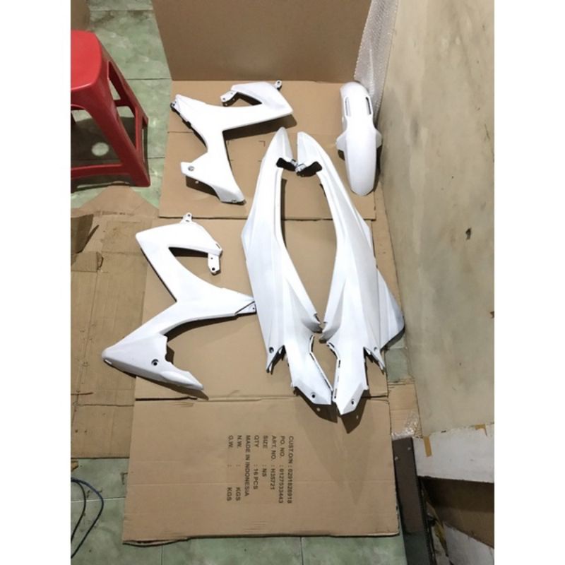Paket Termurah Cover Body Bodi Sayap Selebor/Spakbor Satria Fu 2014 Suzuki Satria Fu Facelit Putih