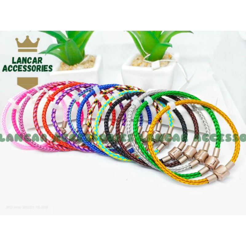 Gelang Tali Kawat Anti Air Waterproof Untuk Charm Liontin Mainan Pandora Emas