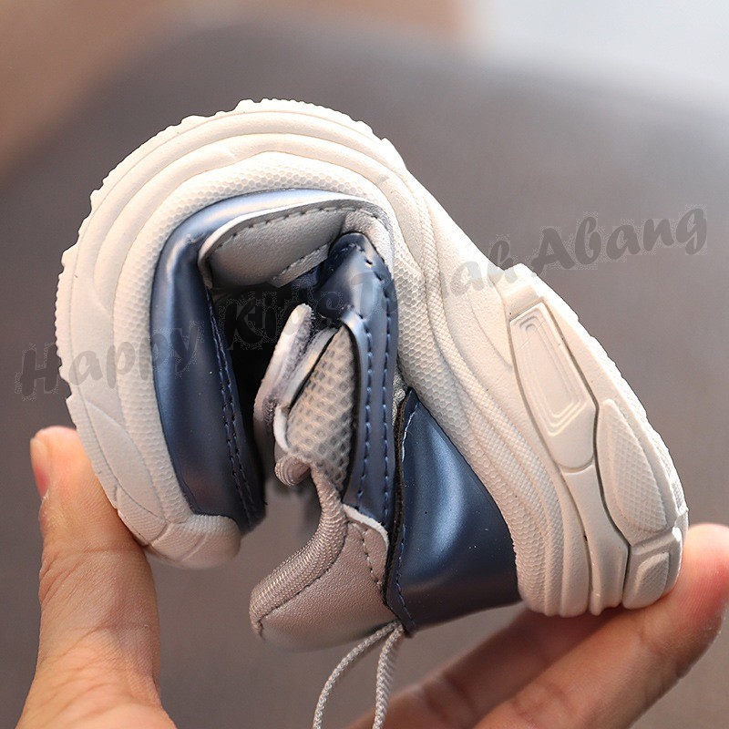 COD SEPATU SPORT ANAK LAKI-LAKI IMPORT TERMURAH WARNA ABU TEMPEL