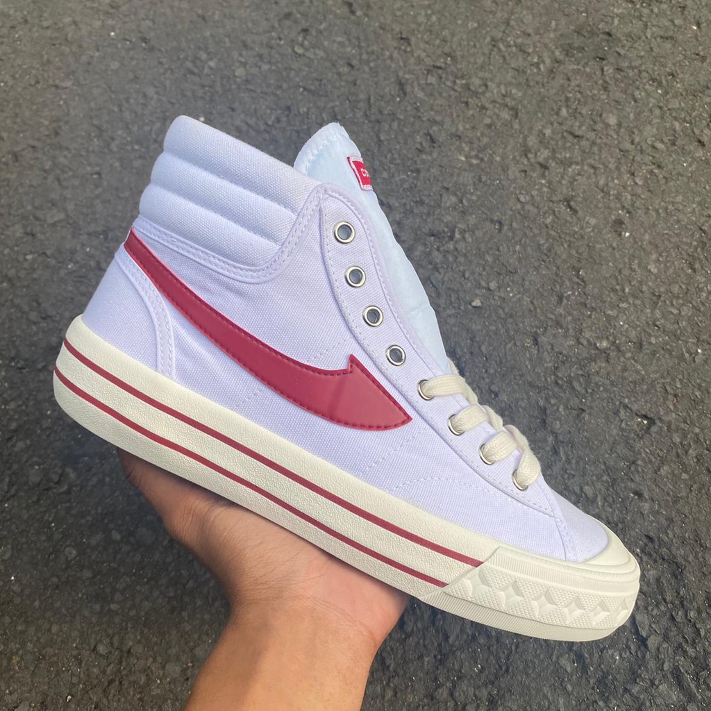 Sepatu Compass Retrograde Hi [White Red/Red White Blue/Black White/Blue Gum]-White Red