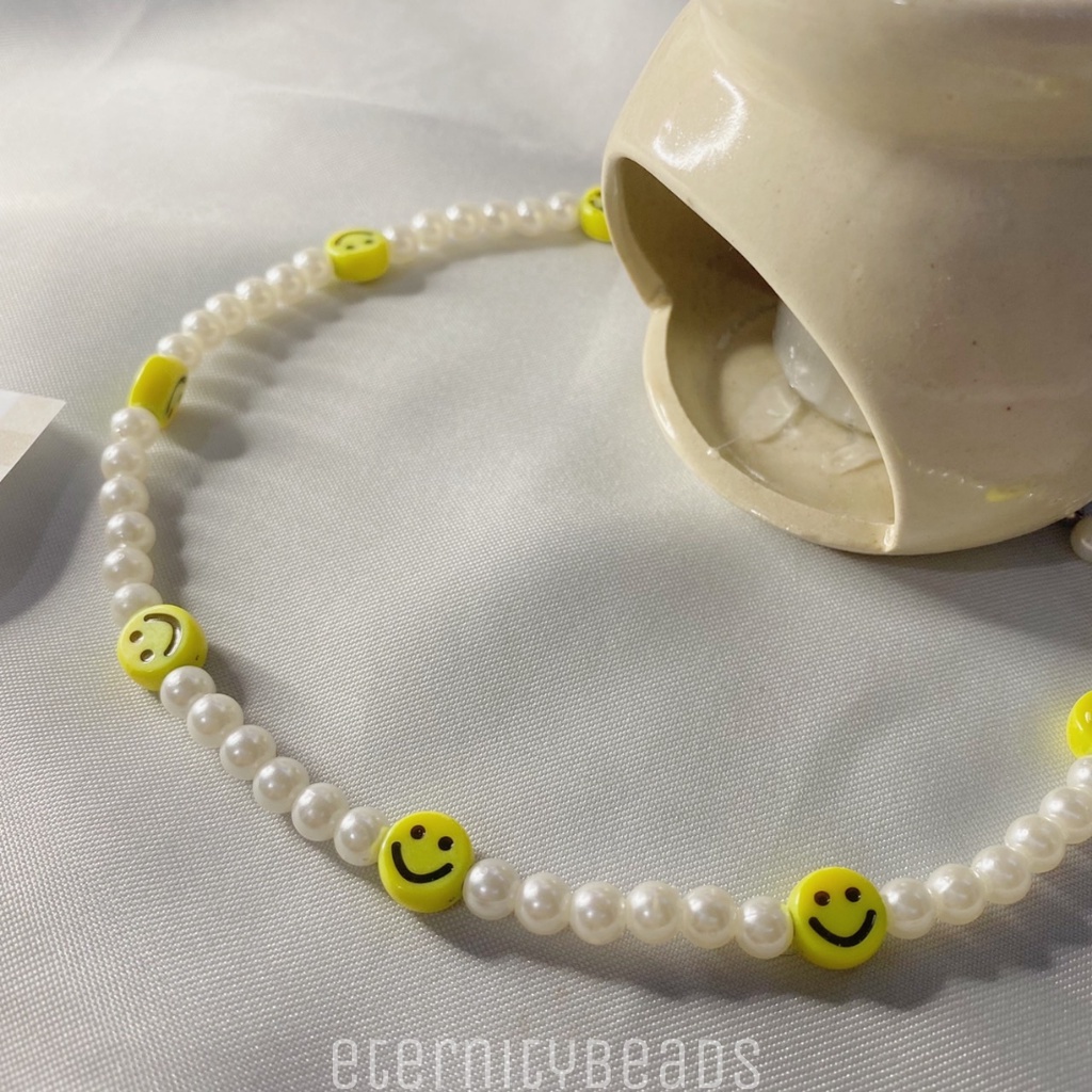 SMILE PEARLS Beaded Necklace | Kalung Manik Smile Mutiara | Aesthetic Pria Wanita