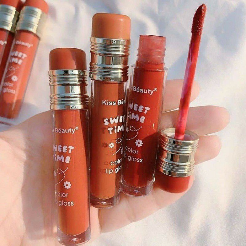 [6PC] KISS BEAUTY LIP GLOSS MATTE KISS MEE/Lip gloss sweet time/lip matte chocolate