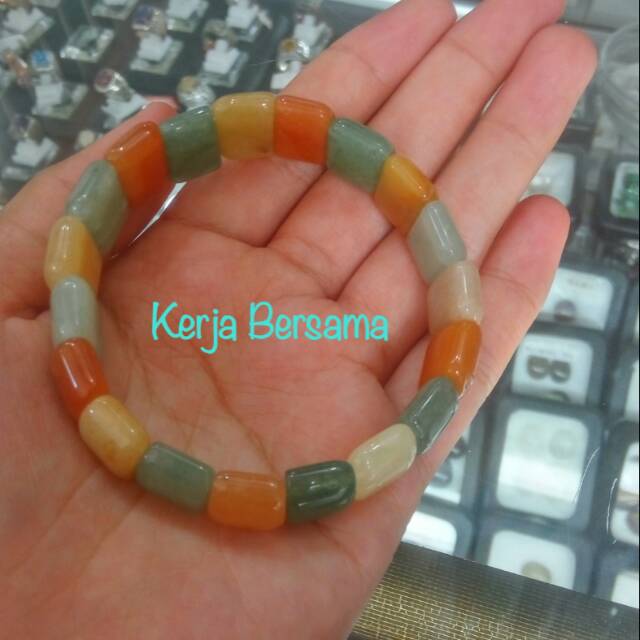 Gelang batu akik cempaka kotak