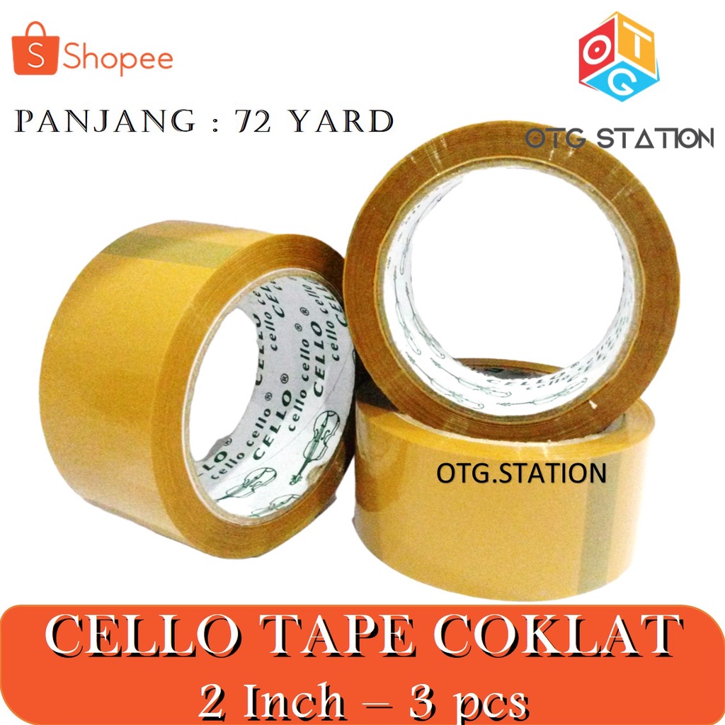 

Cello Tape Coklat 2 Inch 3 pcs Isolasi Coklat Besar Cellotape Lakban Lem Perekat Bening Alat Isolasi Pembungkus OTG STATION