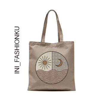 TAS TOTEBAG UNISEX KEKNIAN KEREN CEWEK COWOK - MOTIF MOONLIGHT KEREN BISA COD