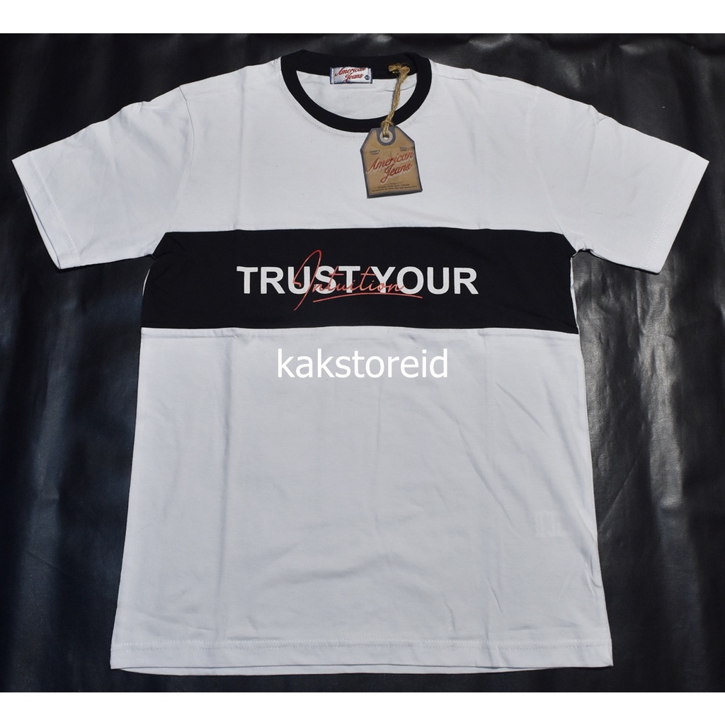 Kaos Pria Lengan Pendek Putih AMERICAN JEANS LBQ 06 ORIGINAL
