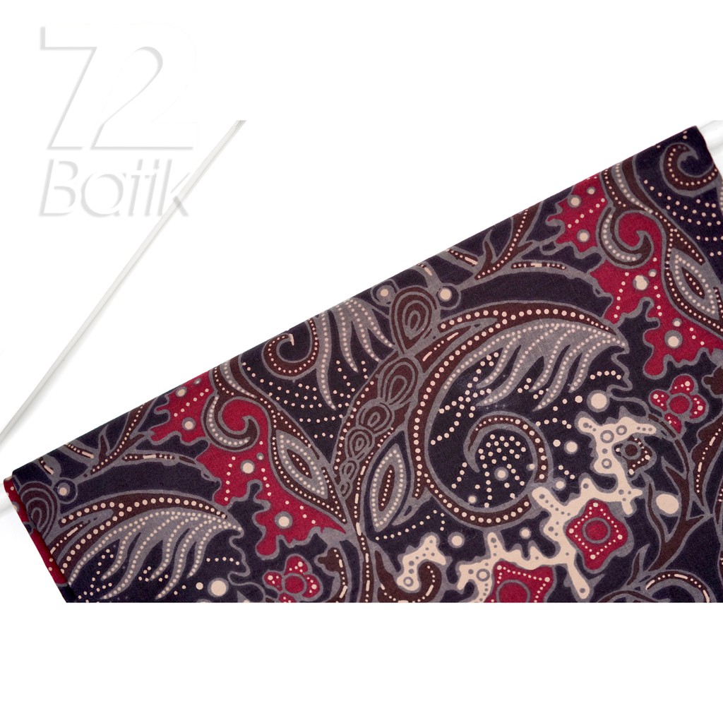 KAIN BATIK PREMIUM Bahan Katun Motif Cakar Warna Hitam Ireng Black 727371 Cap 72 Jarik Jarit Samping Kebat Panjang Batik Katun Modern Premium Bahan Seragam Batik Pernikahan Kantor Keluarga Murah Kamen Jadi Batik Bali Lembaran