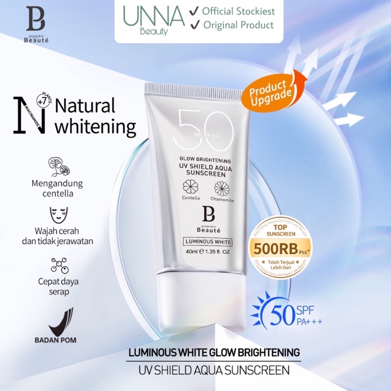 Premiere Beaute UV Shield Aqua Sunscreen (50 PA+++) -  Luminous White Series Glow Brightening