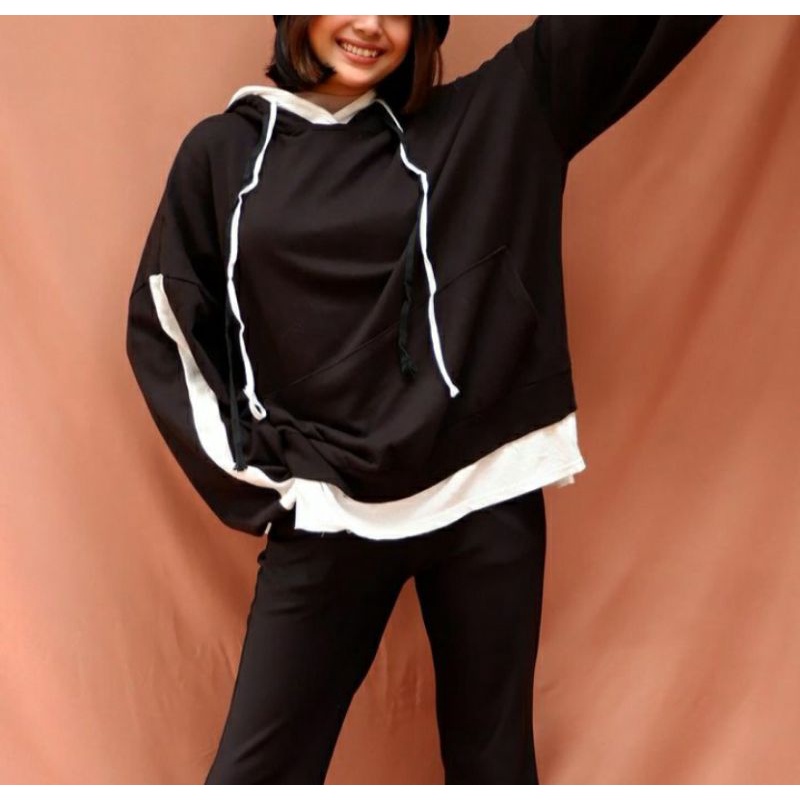 hoodie oversize wanita terbaru (tali kombi)