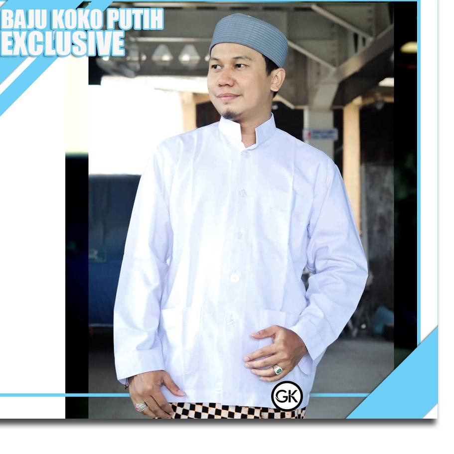 Serbuuuu.. Baju Koko Putih Polos Lengan Panjang KOKO HABAIB Koko Pria Atasan Muslim Polos Berkwalita