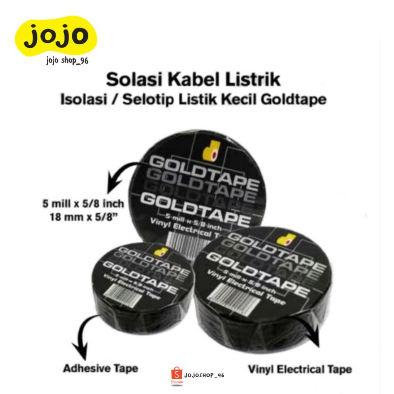 

Isolasi Selotip Listrik GOLDTAPE Hitam 5/8 Inch x 5 Mill Satuan (1pc)
