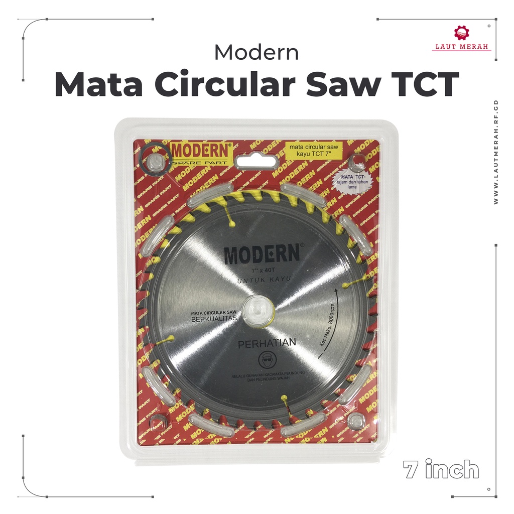 MATA CIRCULAR SAW KAYU TCT 7 INCH MODERN / MATA POTONG GERGAJI KAYU 7 INCH MODERN /MODERN SPARE PART