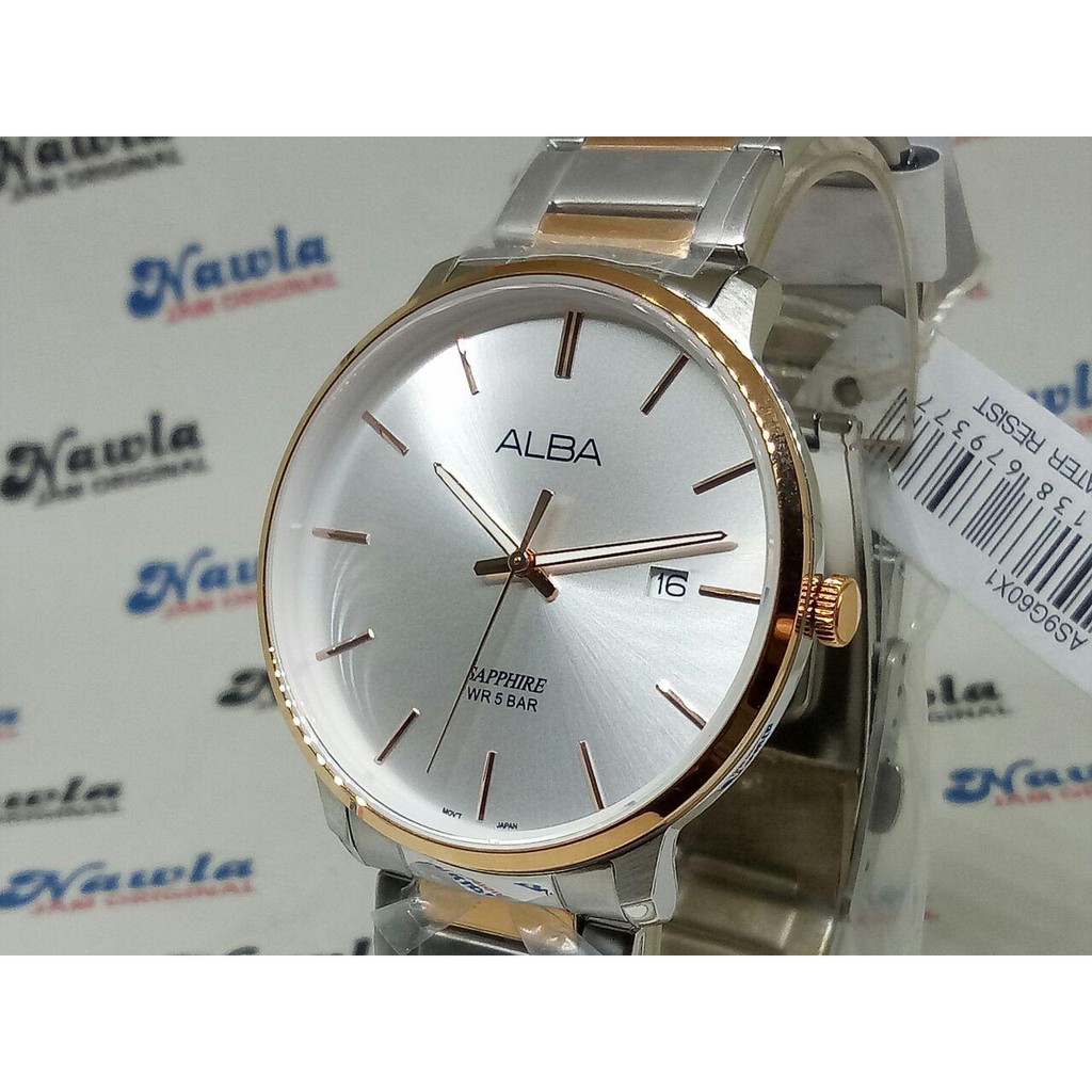 Alba Quartz AS9G60X1 Two Tone Sapphire - Jam Tangan Pria AS9G60