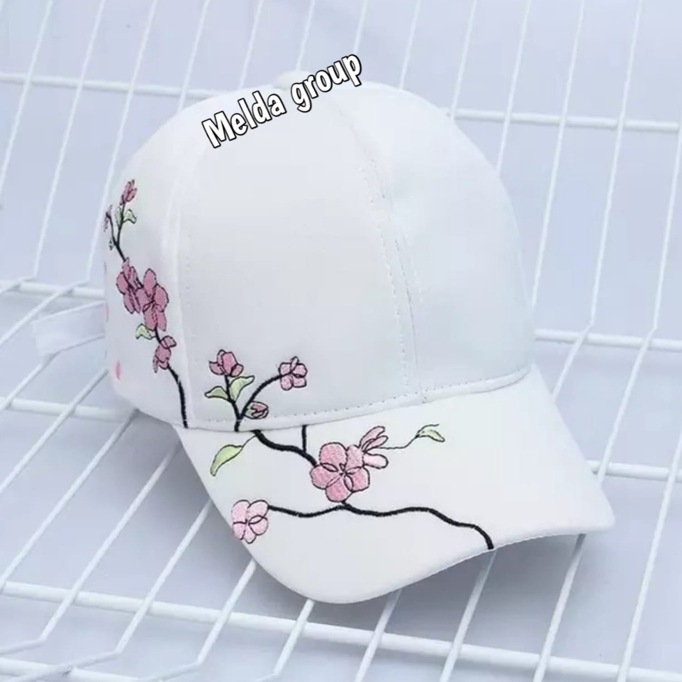 Topi baseball Bordir Bunga Import Pria wanita Style korea terbaru