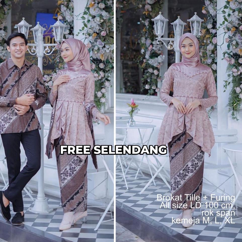 (TERBARU) Batik Couple Kebaya Modern Kebaya Wisuda Lamaran Baju Tunangan Batik Brukat Terbaru Baju C