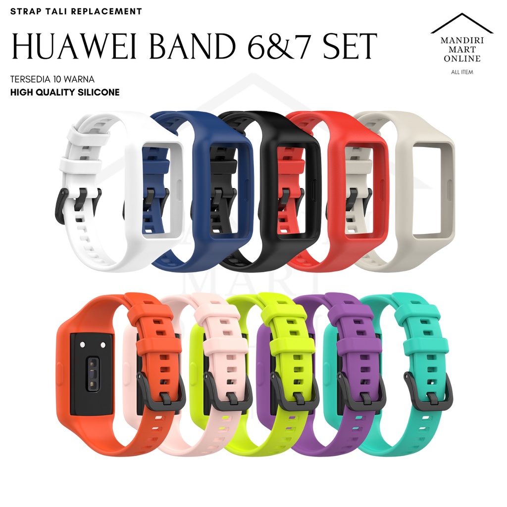 Bumper Strap Huawei Band 7 Set Tali Pengganti Huawei Band 7 Silicone Bumper Strap