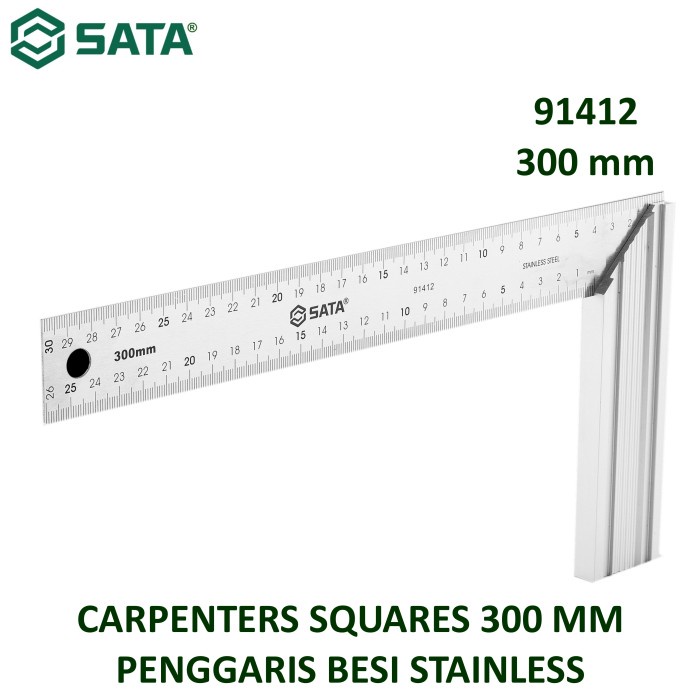 

SATA 91412 Penggaris Besi 30 cm - Carpenters Squares 300 mm JunDW